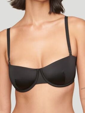 CUUP Black Satin Balconette Bra 36B
